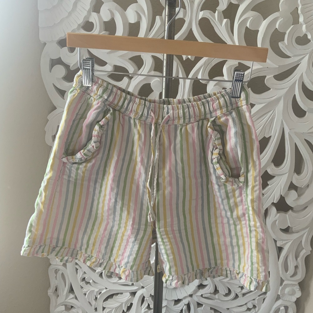 Pink and Green Cargo Shorts with Relaxed Fit